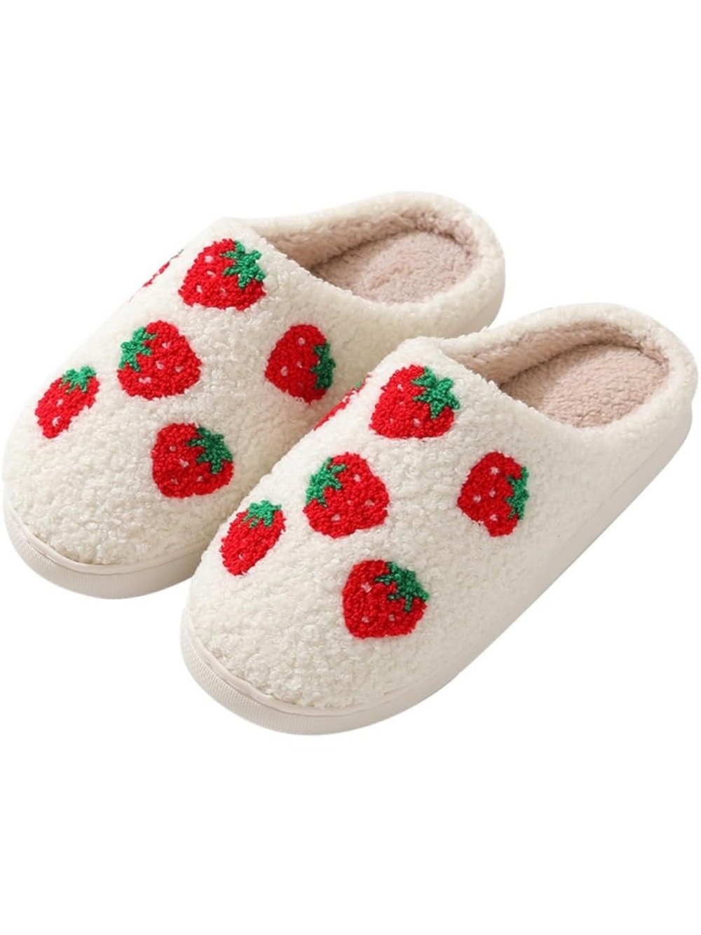 Cozy Strawberry Plush Slippers Size 11 Women’s New in Package